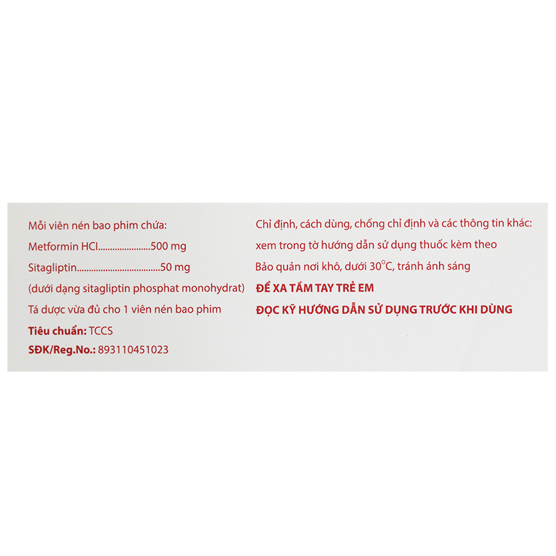 Sitomet BD 50/500 điều trị đái tháo đường tuýp 2 (3 vỉ x 10 viên) - 9